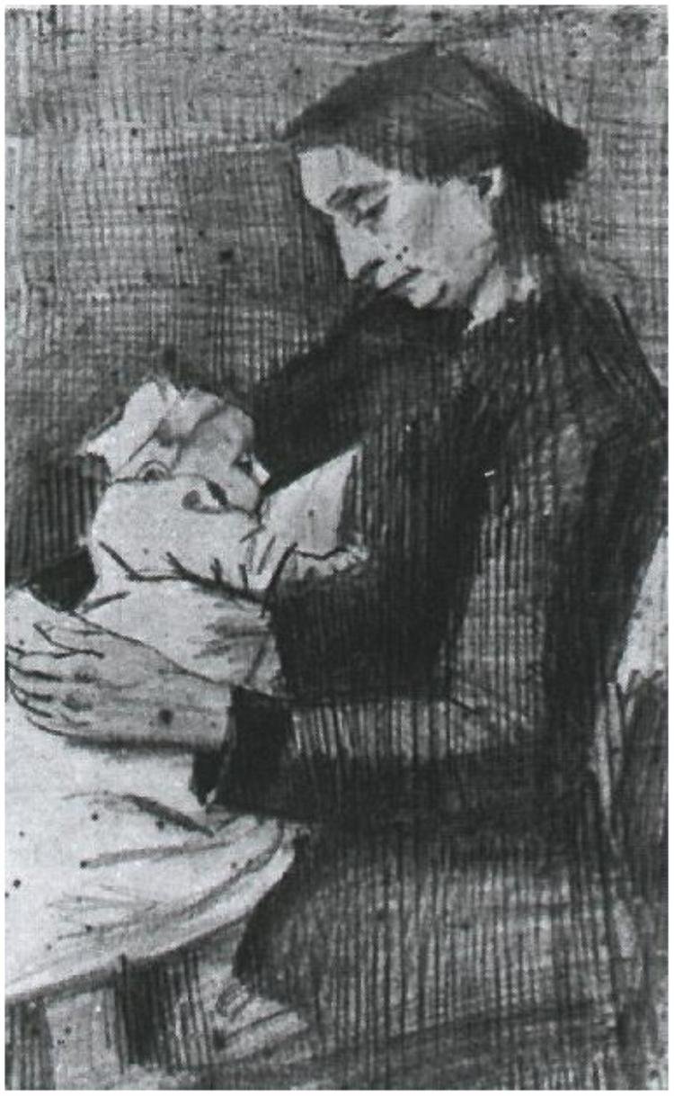 Viz kojící dítě od Vincent van Gogh