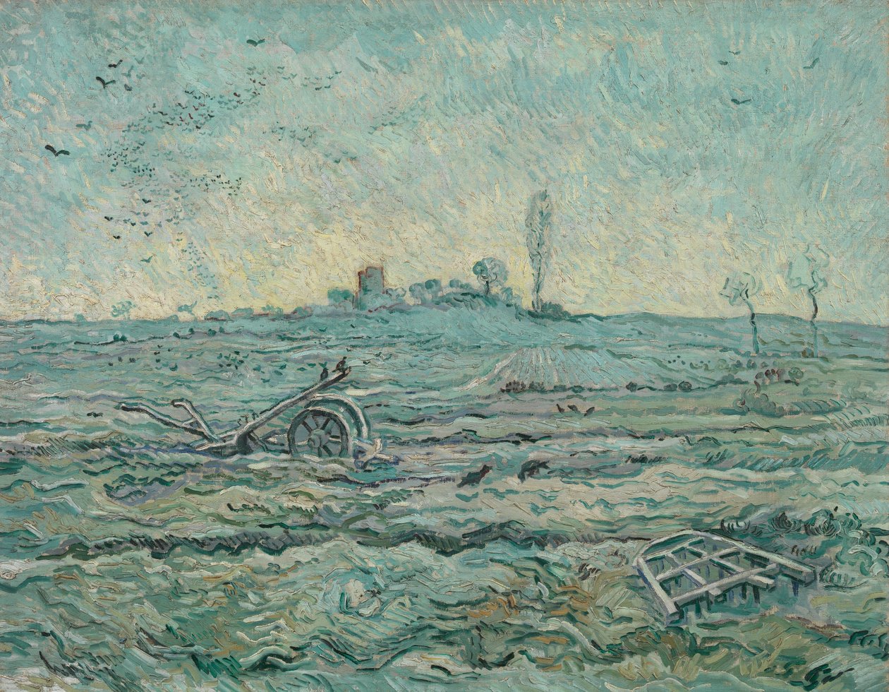 Sněhem pokryté pole s bránou (po prose) od Vincent van Gogh