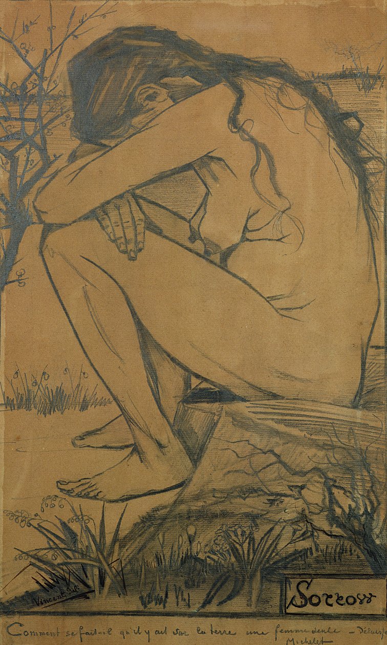 Smutek, 1882 (tužka, pero a inkoust) od Vincent van Gogh