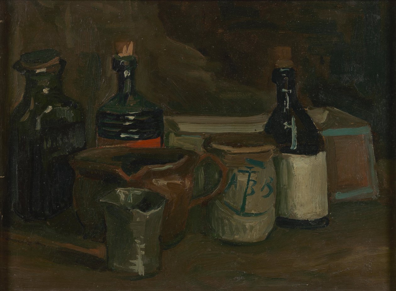 Zátiší s lahvemi a kameninou od Vincent van Gogh