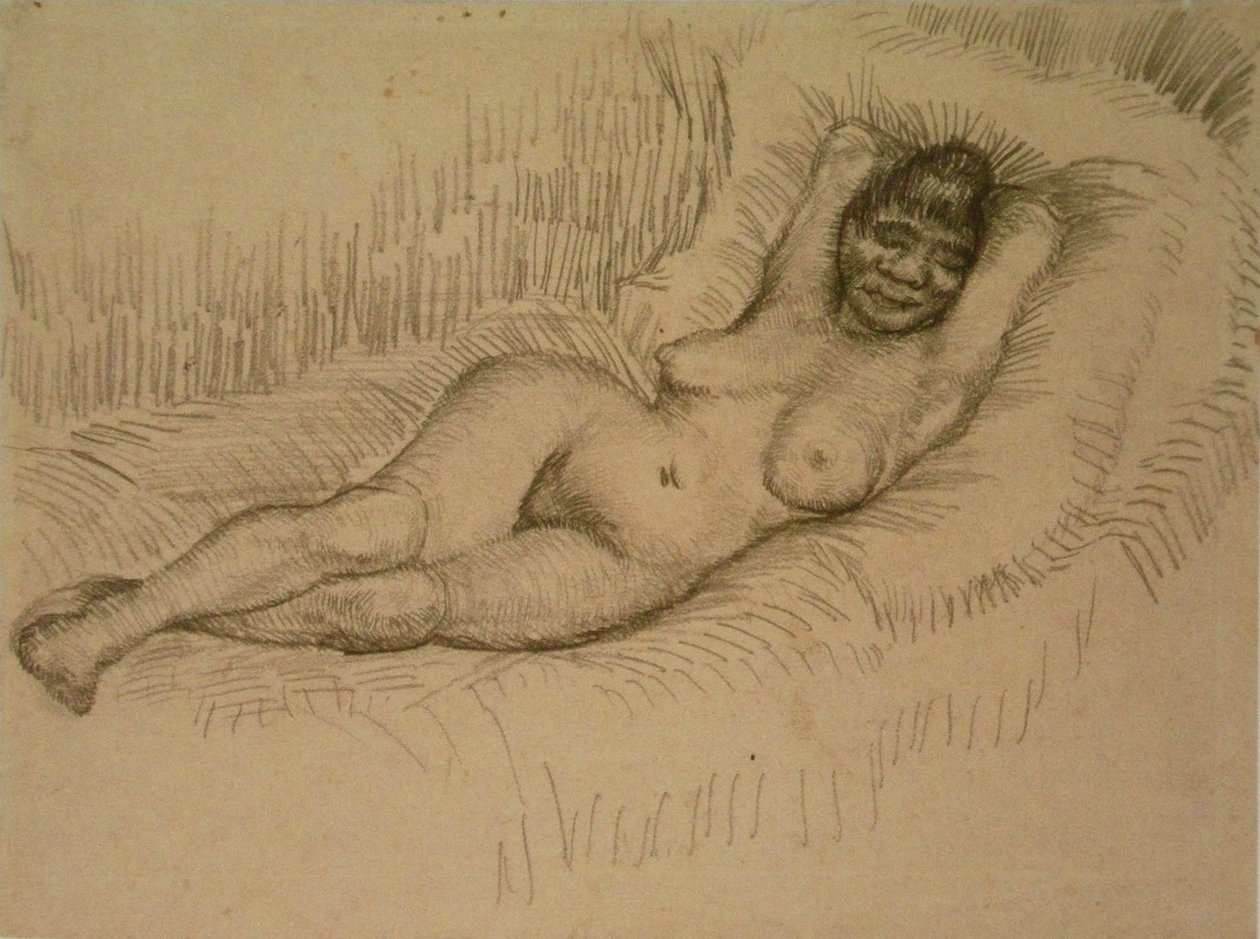 Studie pro ležící akt ženy F 1404 JH 1213 od Vincent van Gogh