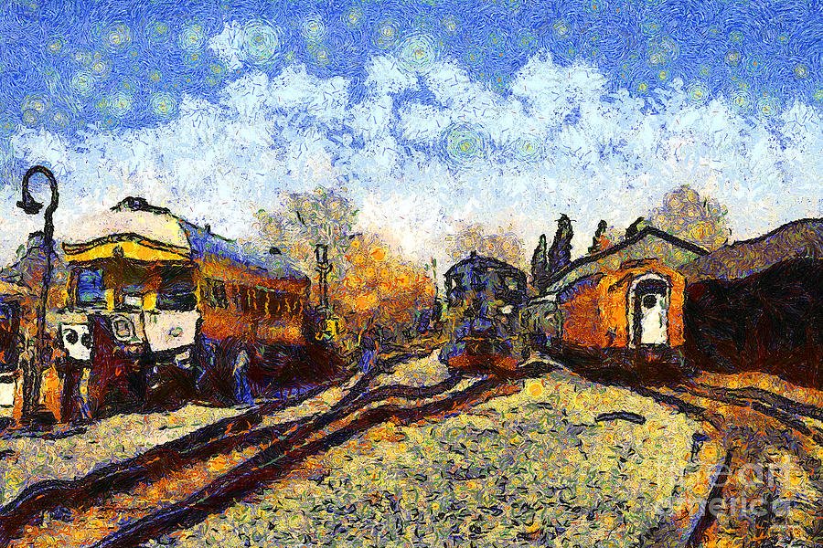 Vlakové nádraží od Vincent van Gogh