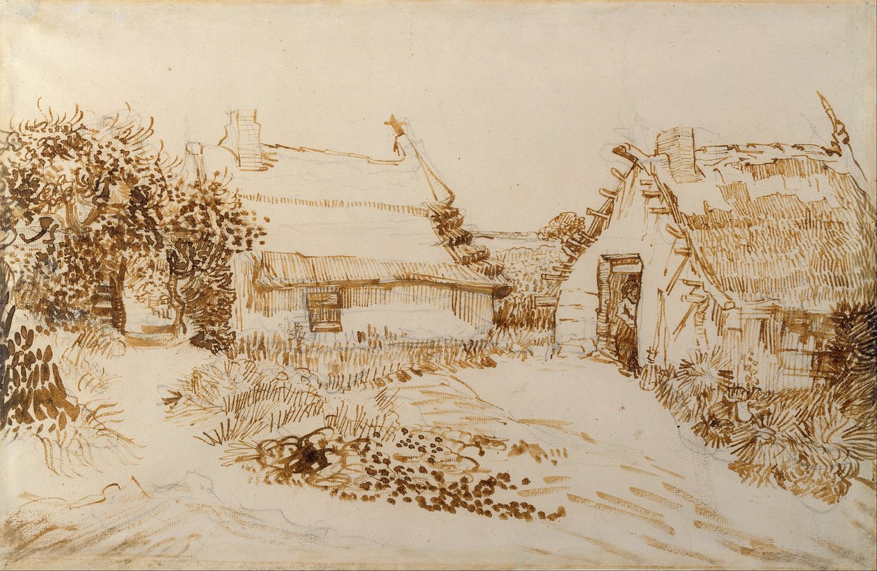 Dvě chaty v Saintes-Maries-de-la-Mer od Vincent van Gogh