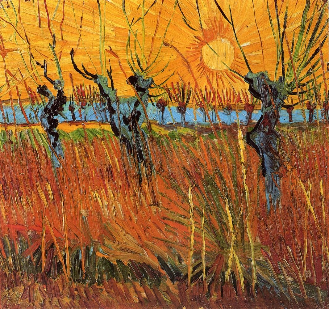 Vrby při západu slunce od Vincent van Gogh