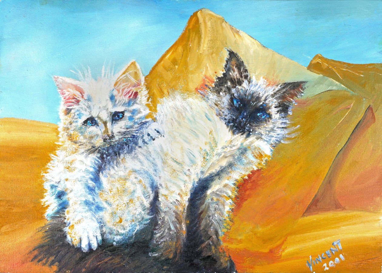 Kittens Monty and Baby, 2001 od Vincent Alexander Booth
