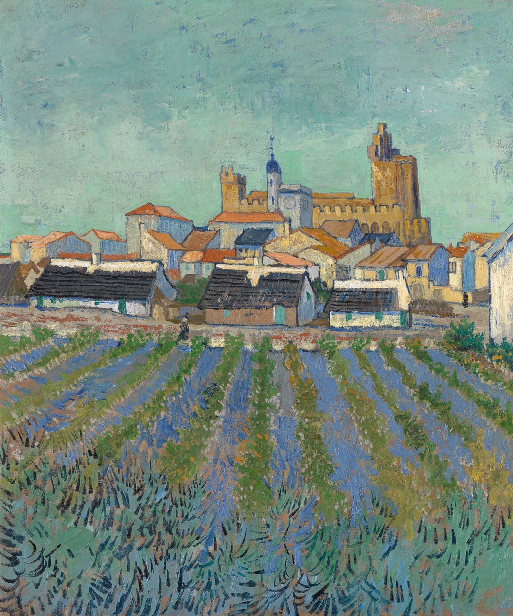 Pohled na Saintes-Maries-de-la-Mer, 1888. od Vincent van Gogh