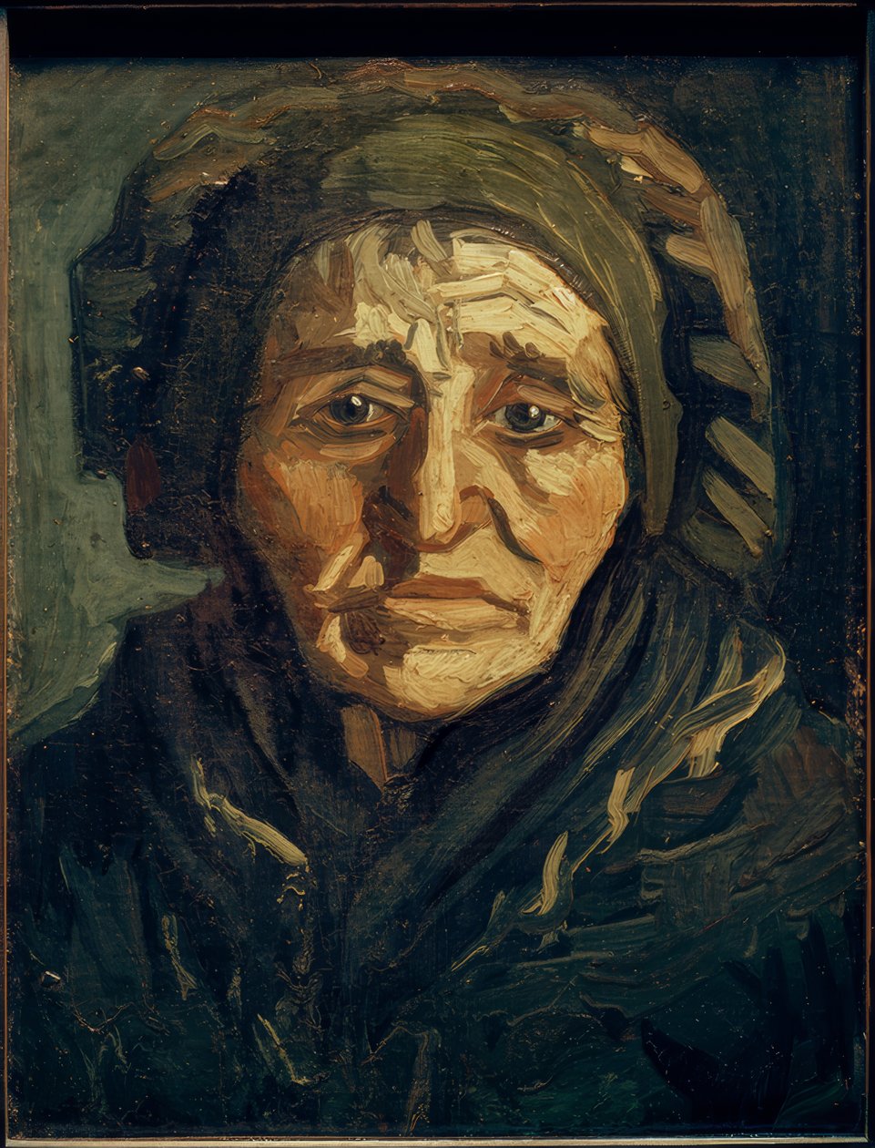 Farmářova žena: stará žena s tmavou kapucí od Vincent van Gogh