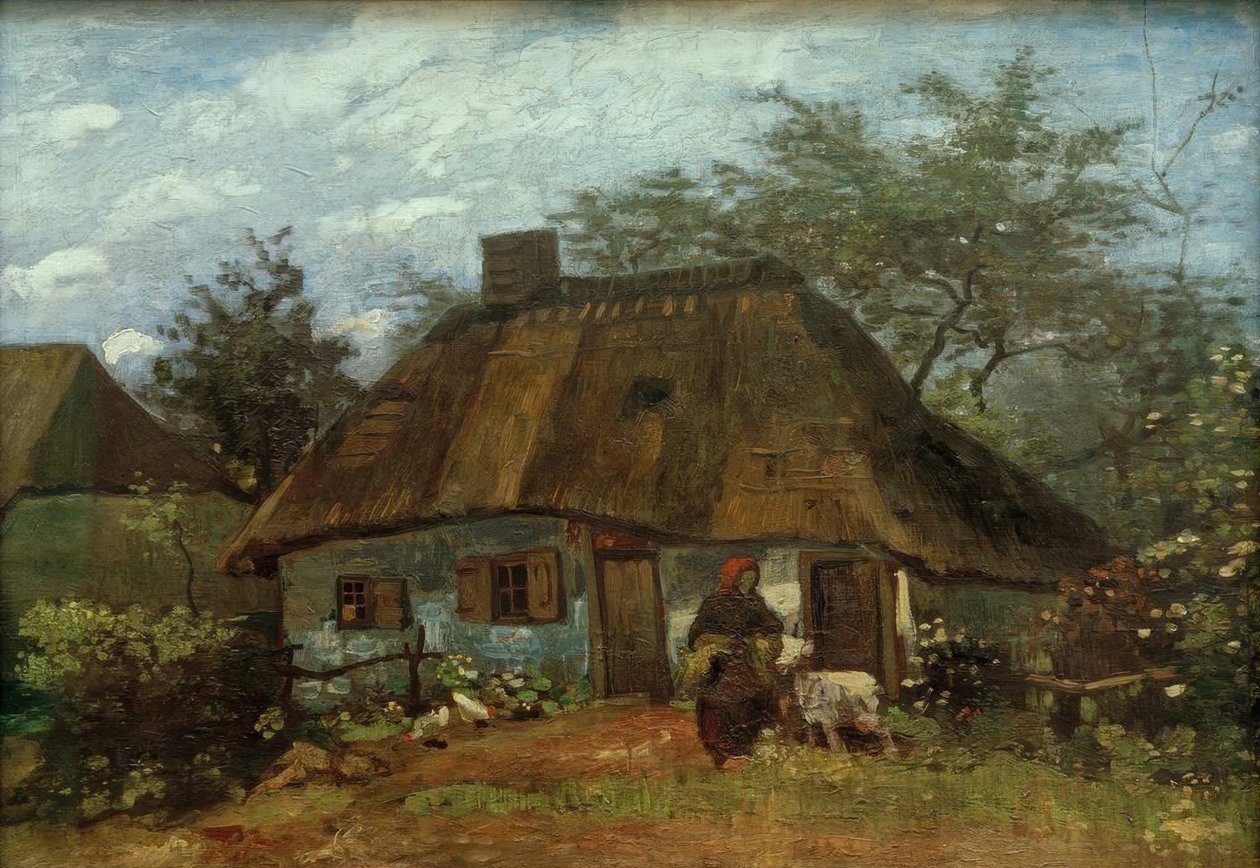 Statek a žena s kozou od Vincent van Gogh