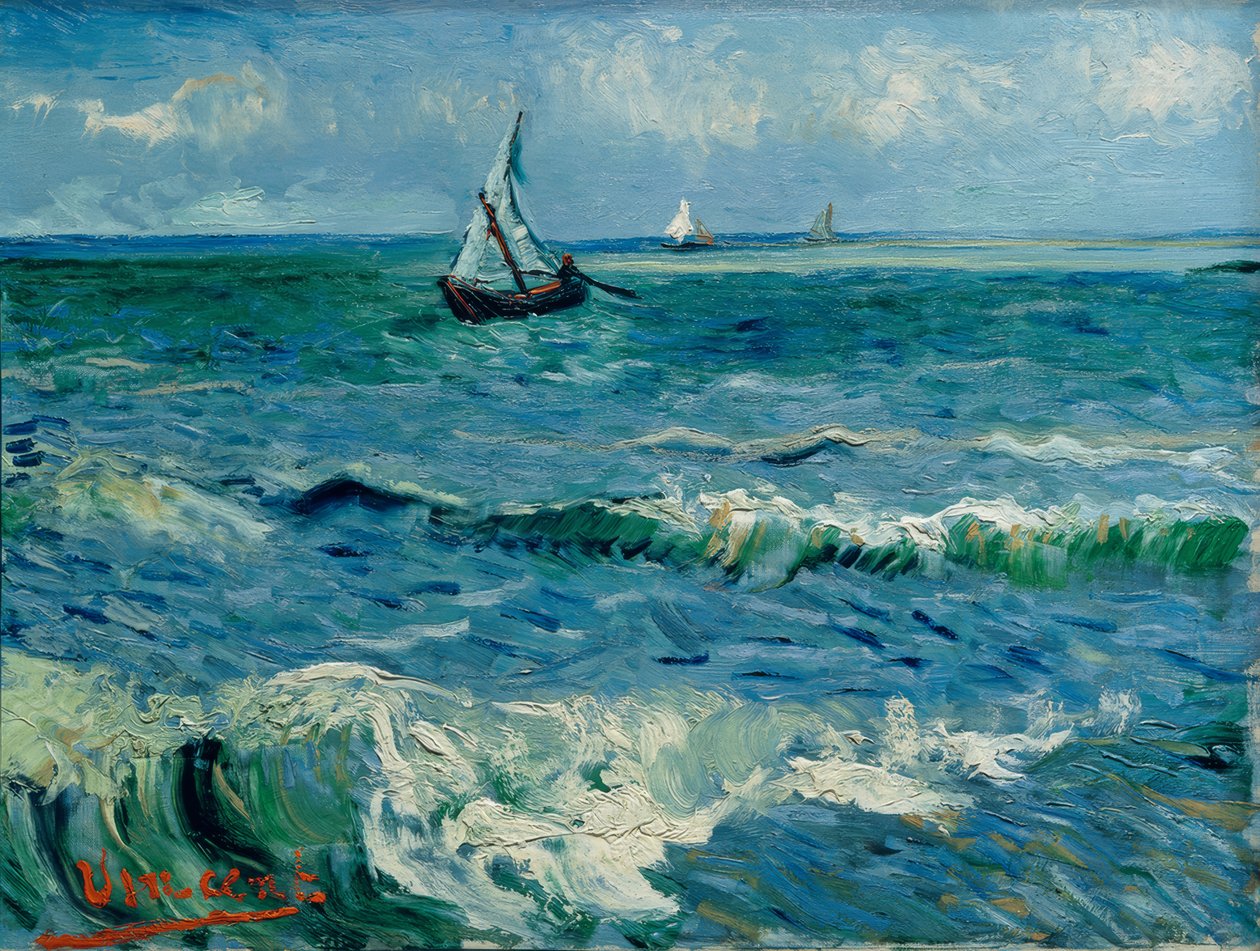 Boote auf See, Les Saintes-Maries-de– la-Mer od Vincent van Gogh