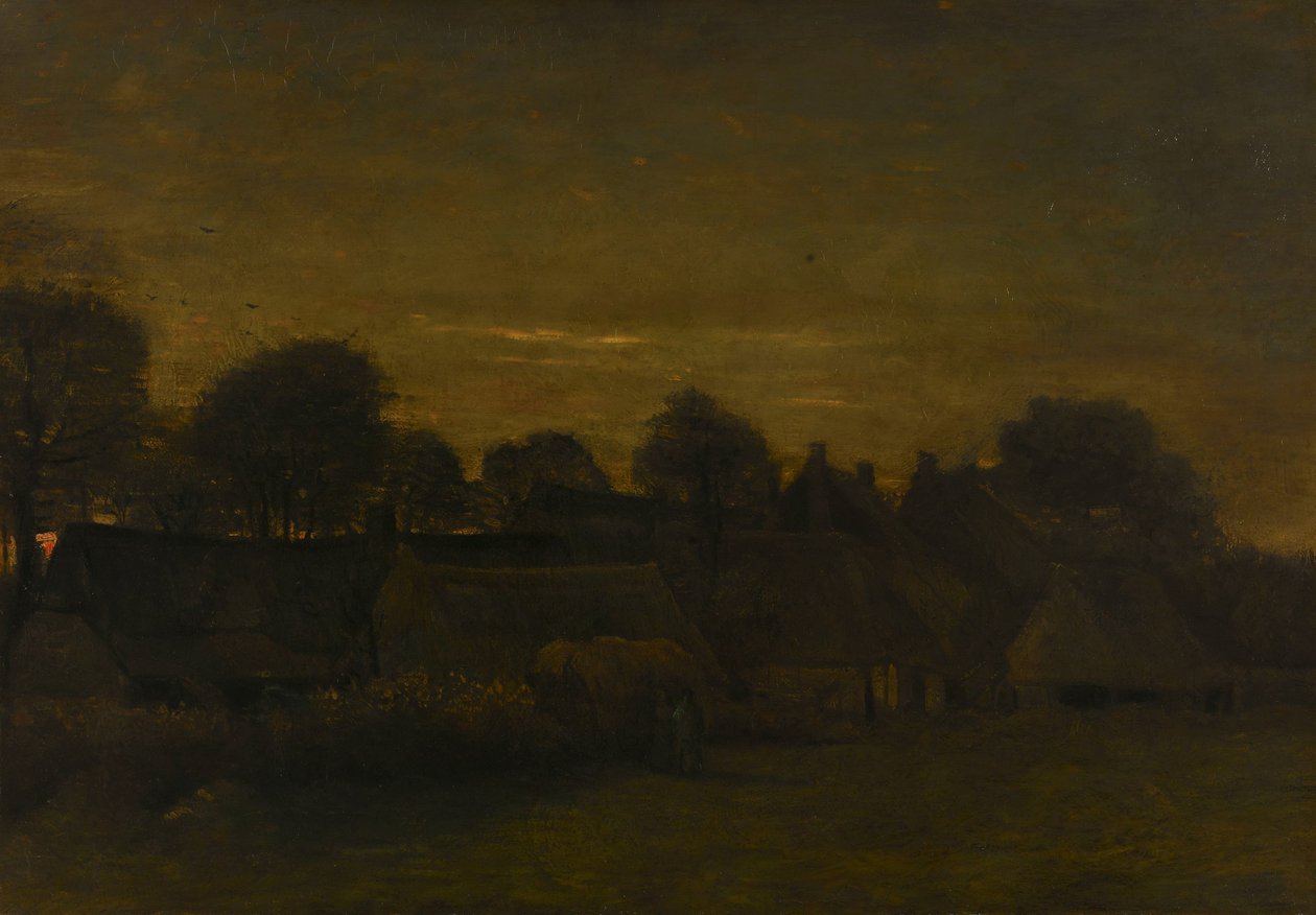 Farming Village at Twilight od Vincent van Gogh