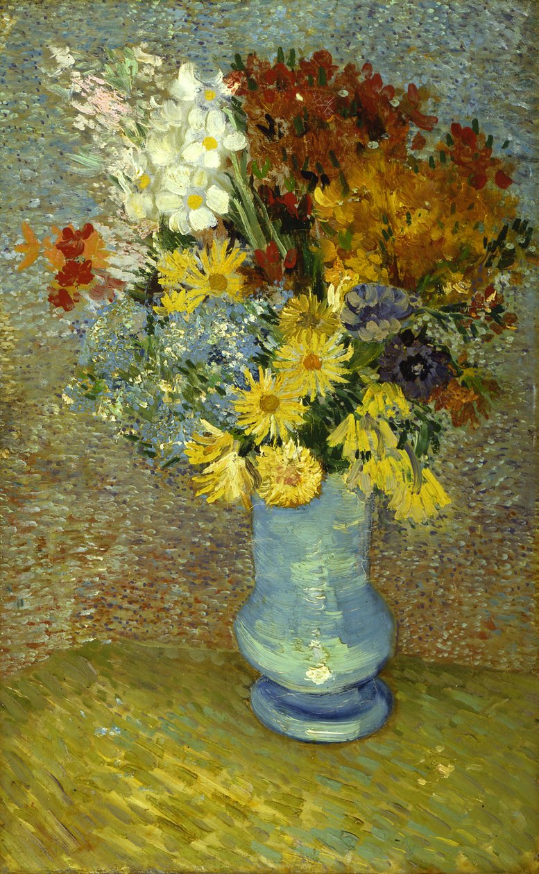 Květiny v modré váze od Vincent van Gogh