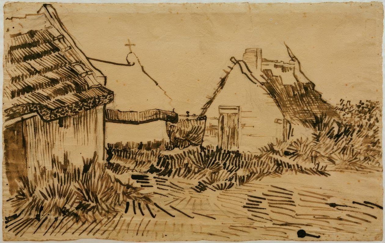 Häuser v Les Saintes-Maries-de-la-Mer od Vincent van Gogh