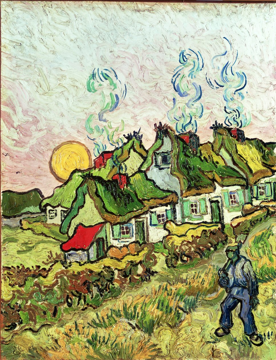 Dům a postava od Vincent van Gogh
