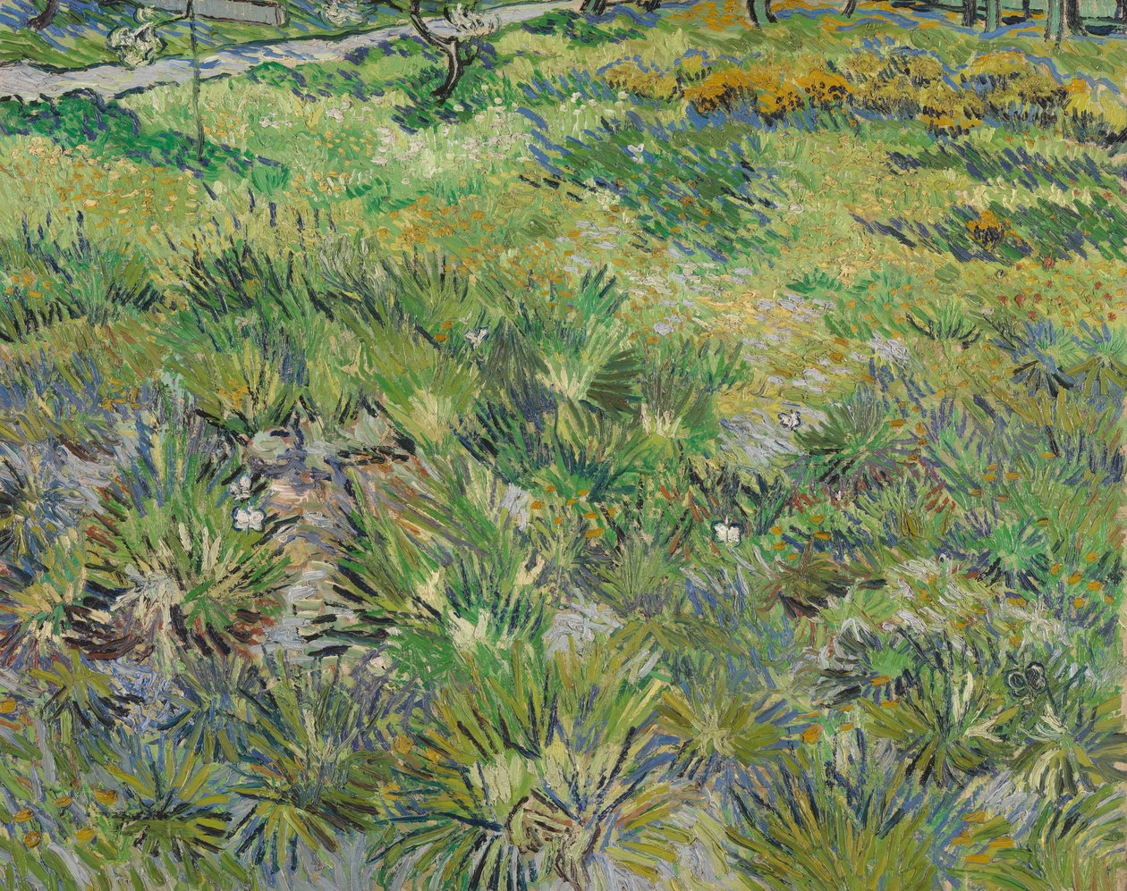 Dlouhá tráva s motýly, 1890 od Vincent van Gogh