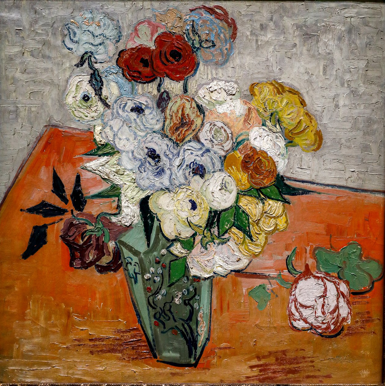 Růže a větrné květiny od Vincent van Gogh