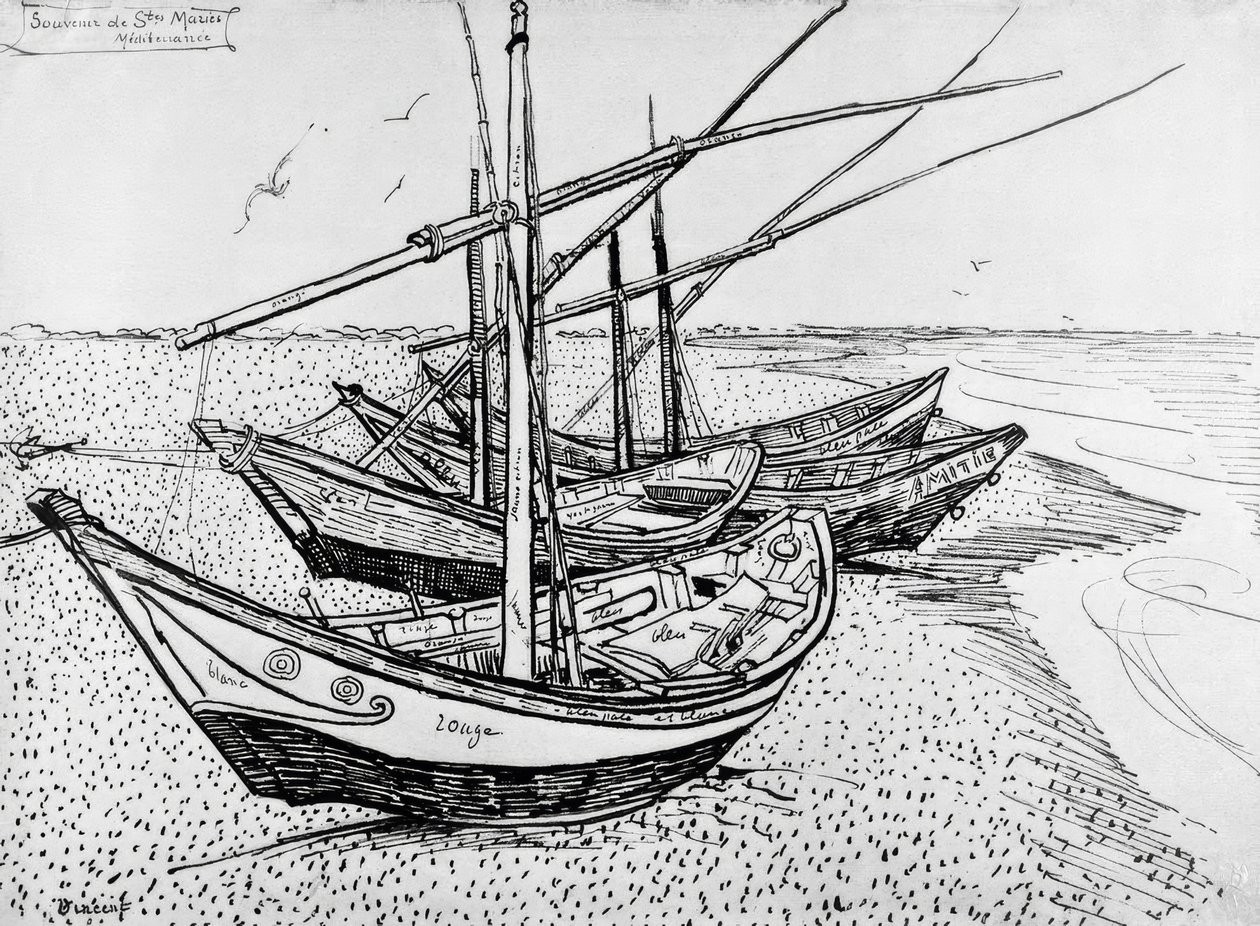 Plachetnice v Saintes-Maries od Vincent van Gogh
