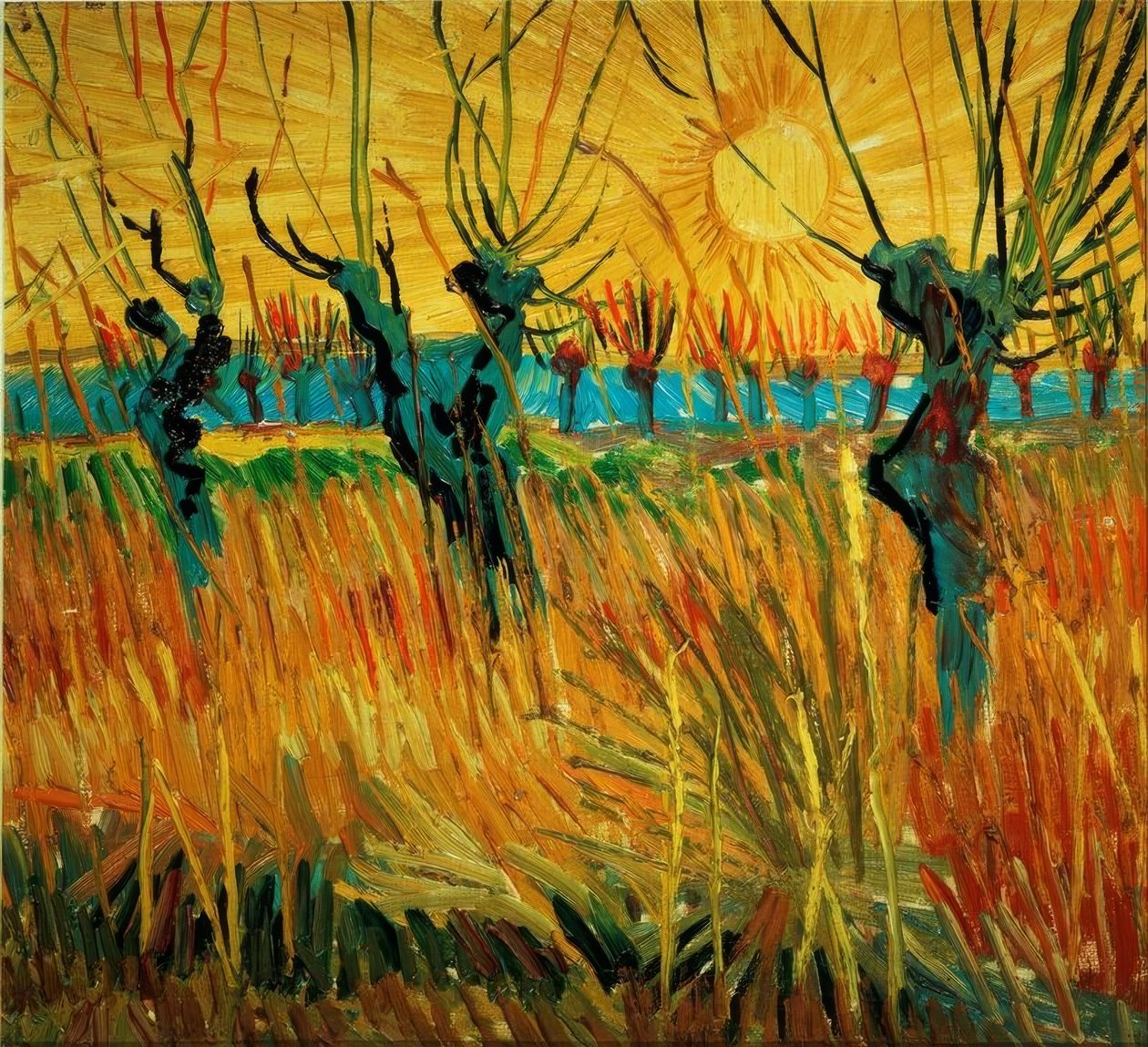 Vrby při západu slunce od Vincent van Gogh