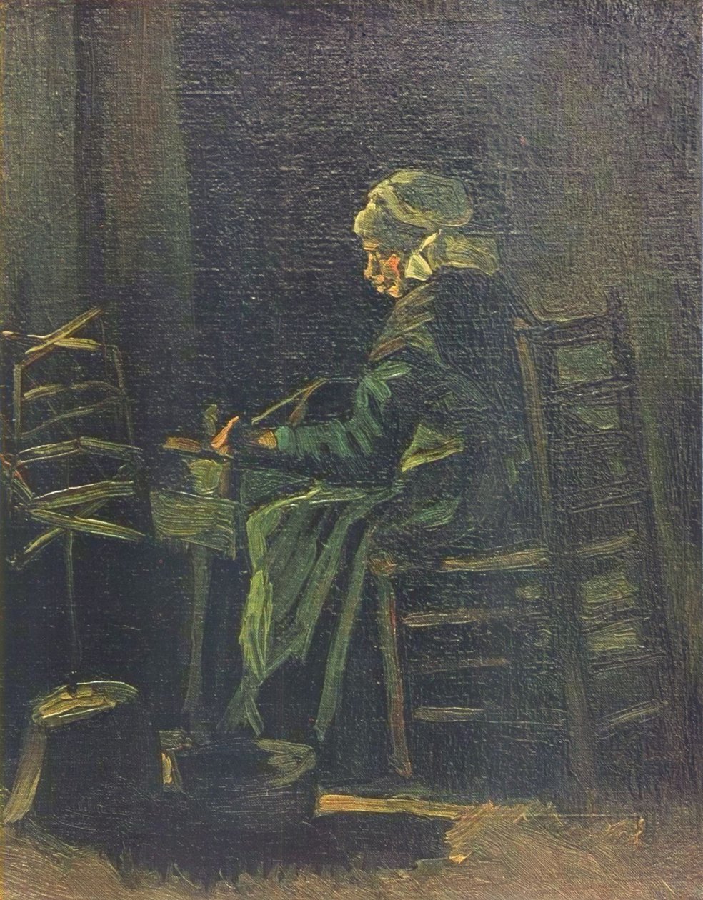 Žena u kolovratu, 1885 od Vincent van Gogh