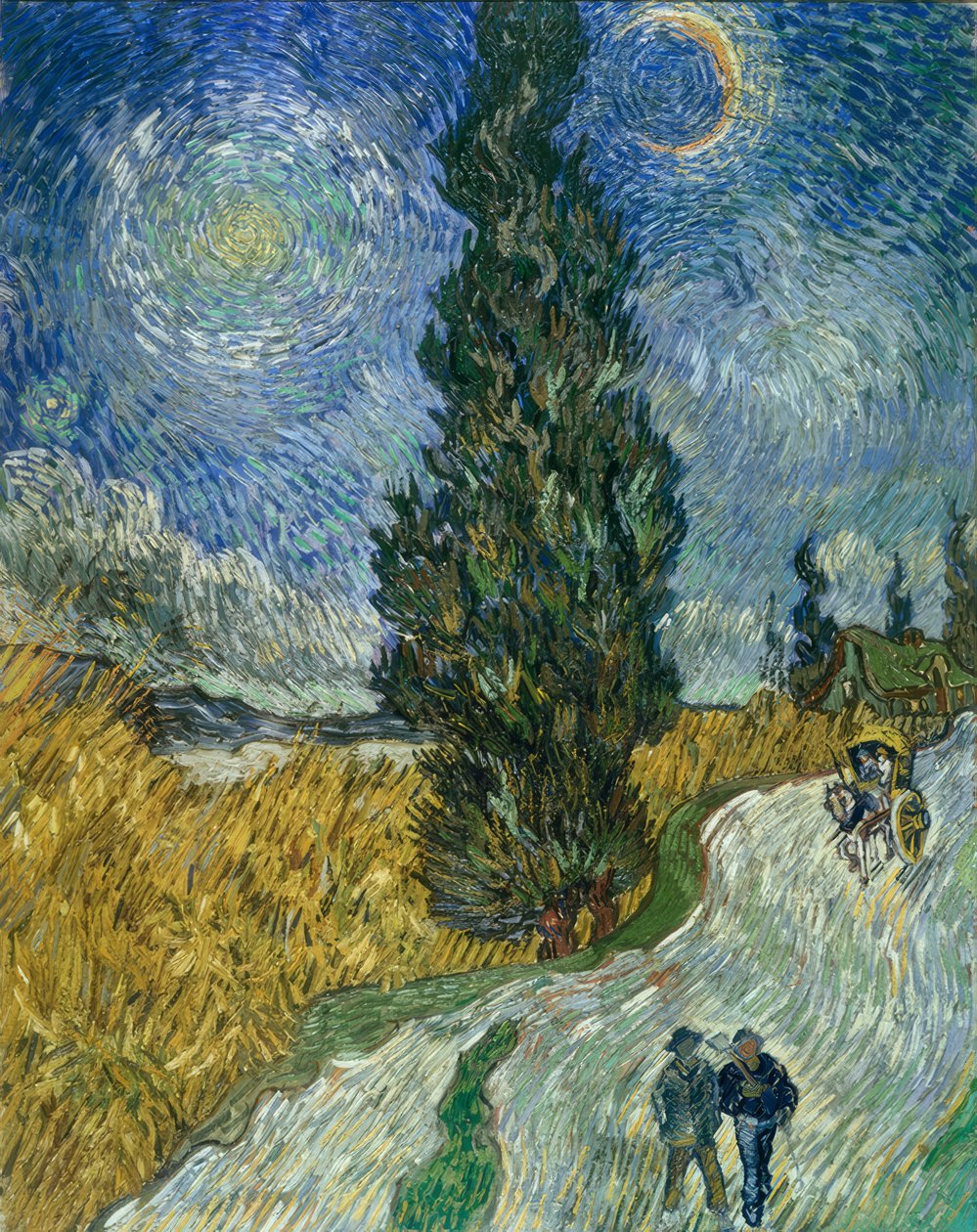 Cypřišová cesta pod hvězdnou oblohou od Vincent van Gogh