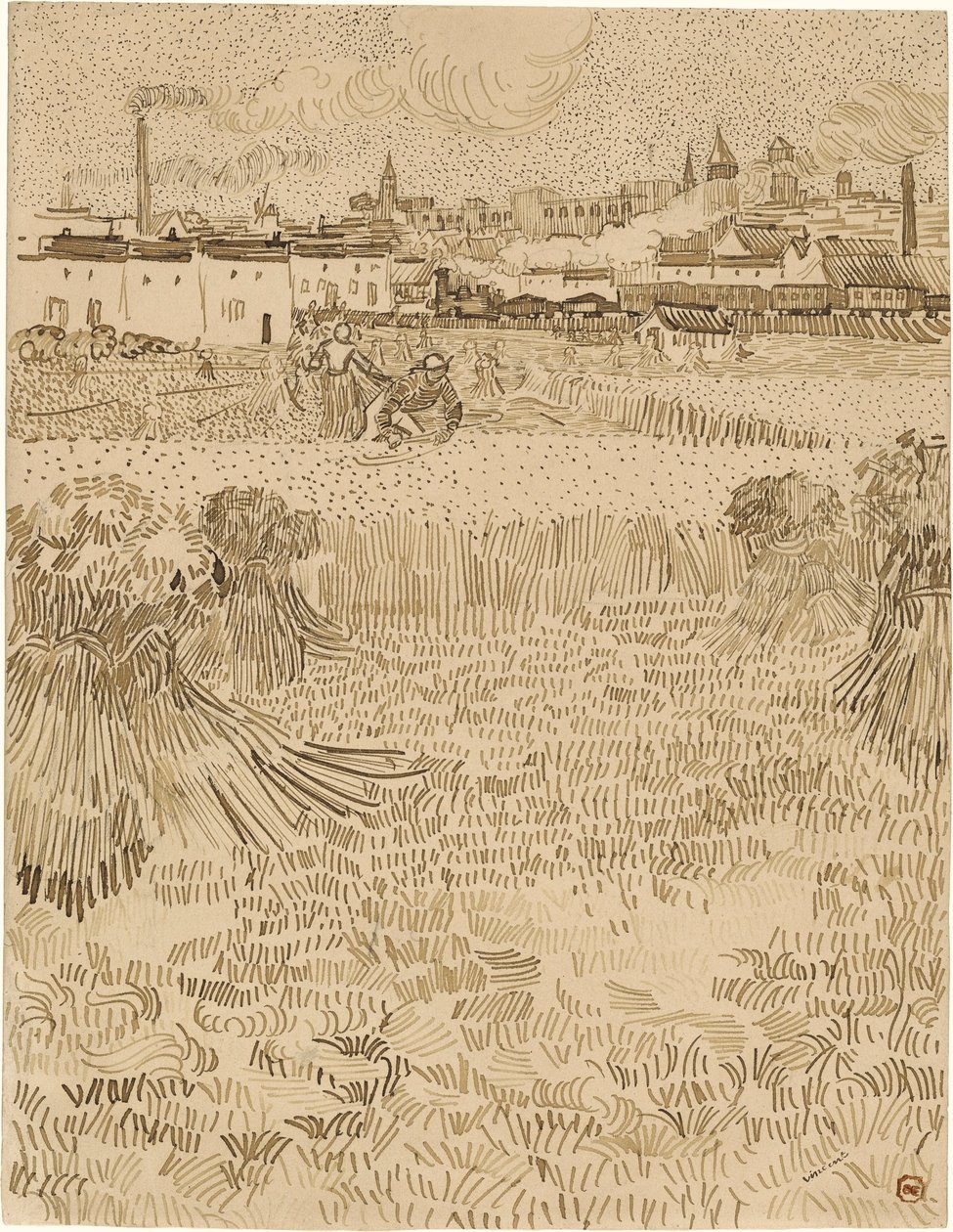 Arles. Pohled z Wheatfields (1888) od Vincent van Gogh