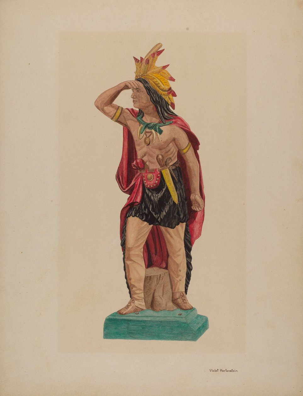Cigar Store Indian, c. 1941. od Violet Hartenstein
