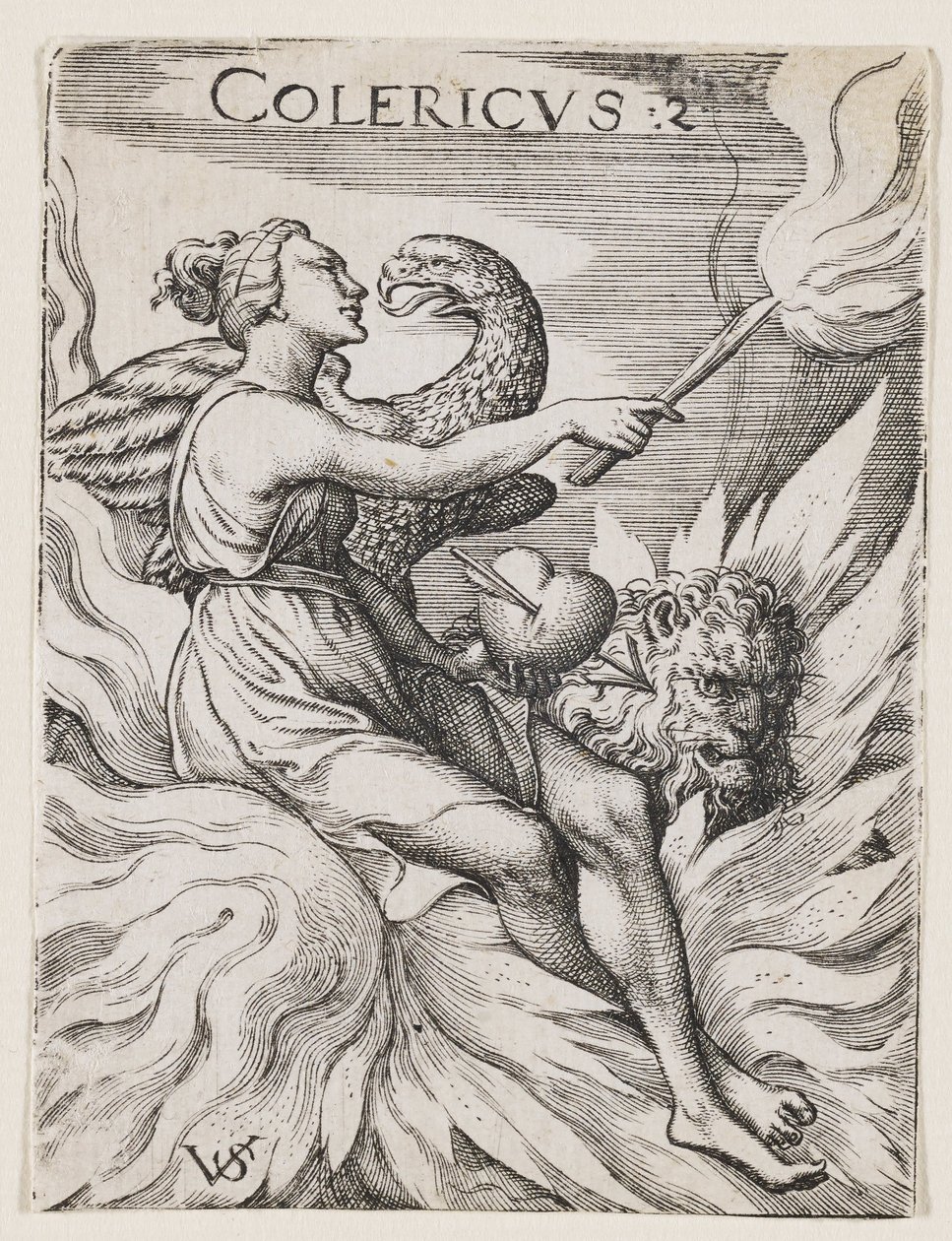 Choleric Temperament, c.1530-62 (rytina) od Virgilius the elder Solis