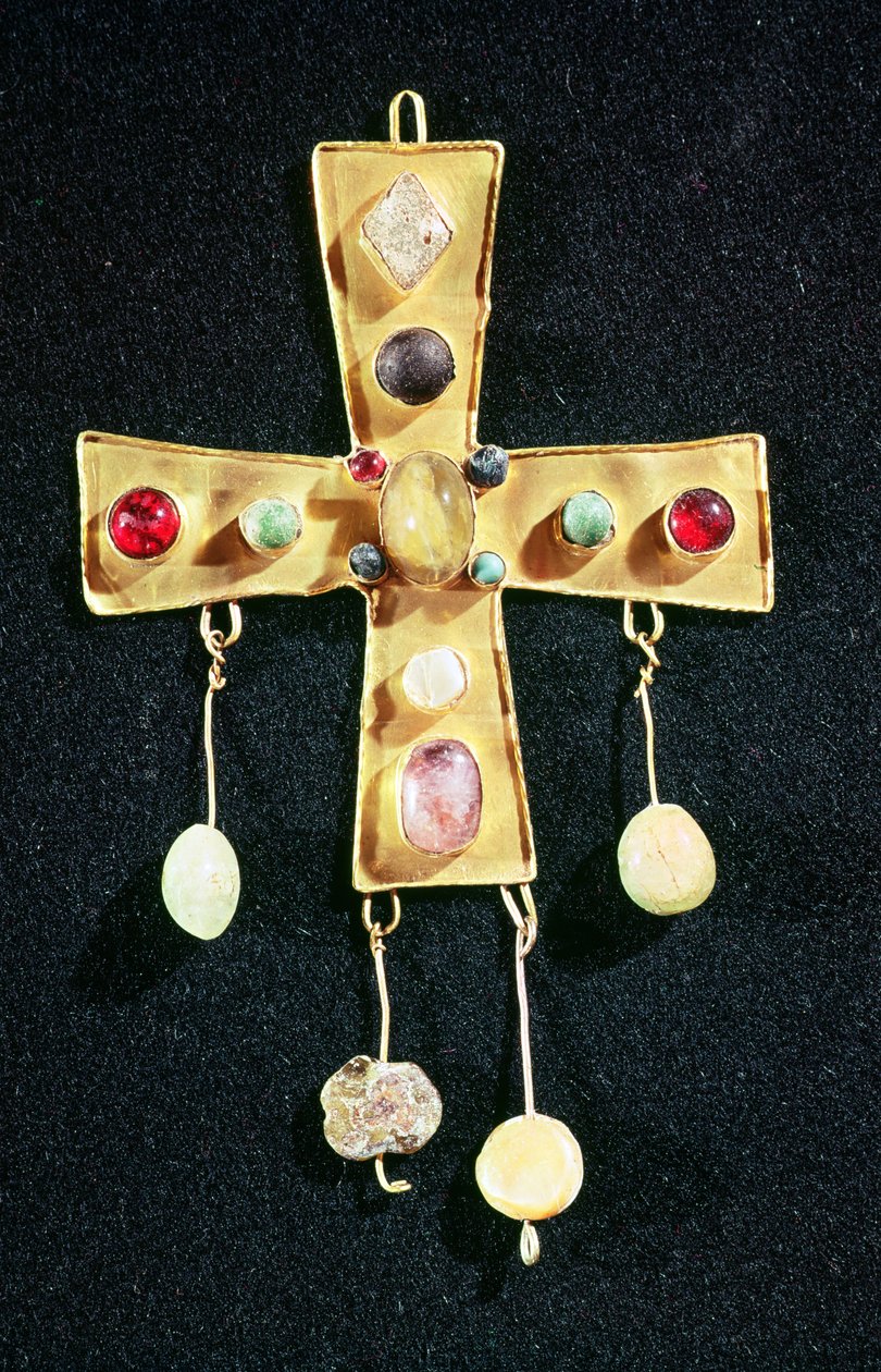 Kříž, z pokladu Torredonjimeno (zlato a polodrahokamy) od Visigothic