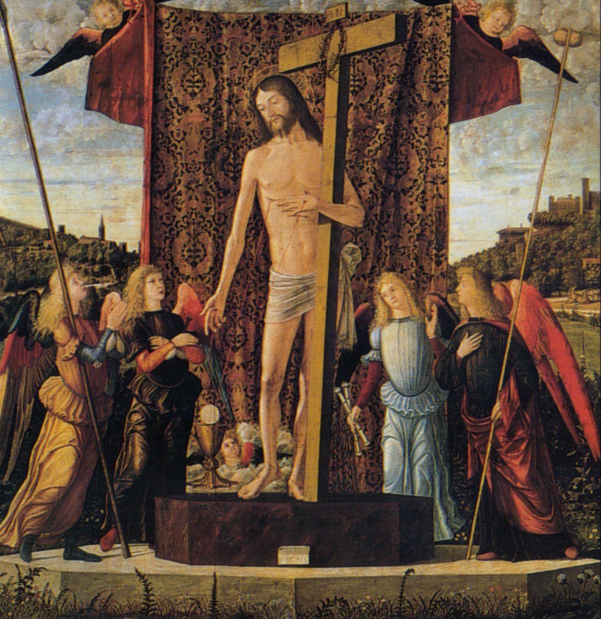 Kristus mezi čtyřmi anděly s nástroji umučení od Vittore Carpaccio