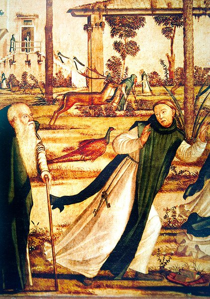 Detail sv. Jeronýma zkrocení lva, kolem 1501-09 od Vittore Carpaccio