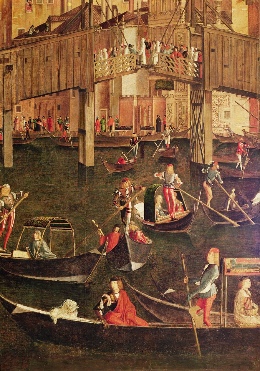 Detail zázraku relikvie pravého kříže na mostě Rialto, 1494 (detail 221362) od Vittore Carpaccio