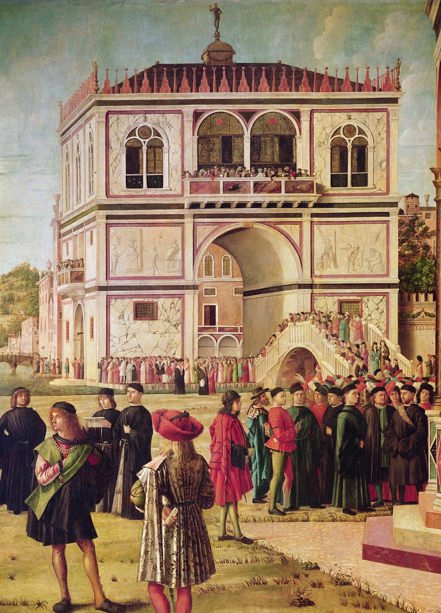 Detail obrazu Návrat anglických vyslanců z cyklu Svatá Uršula, asi 1490-96 (detail 51114) od Vittore Carpaccio