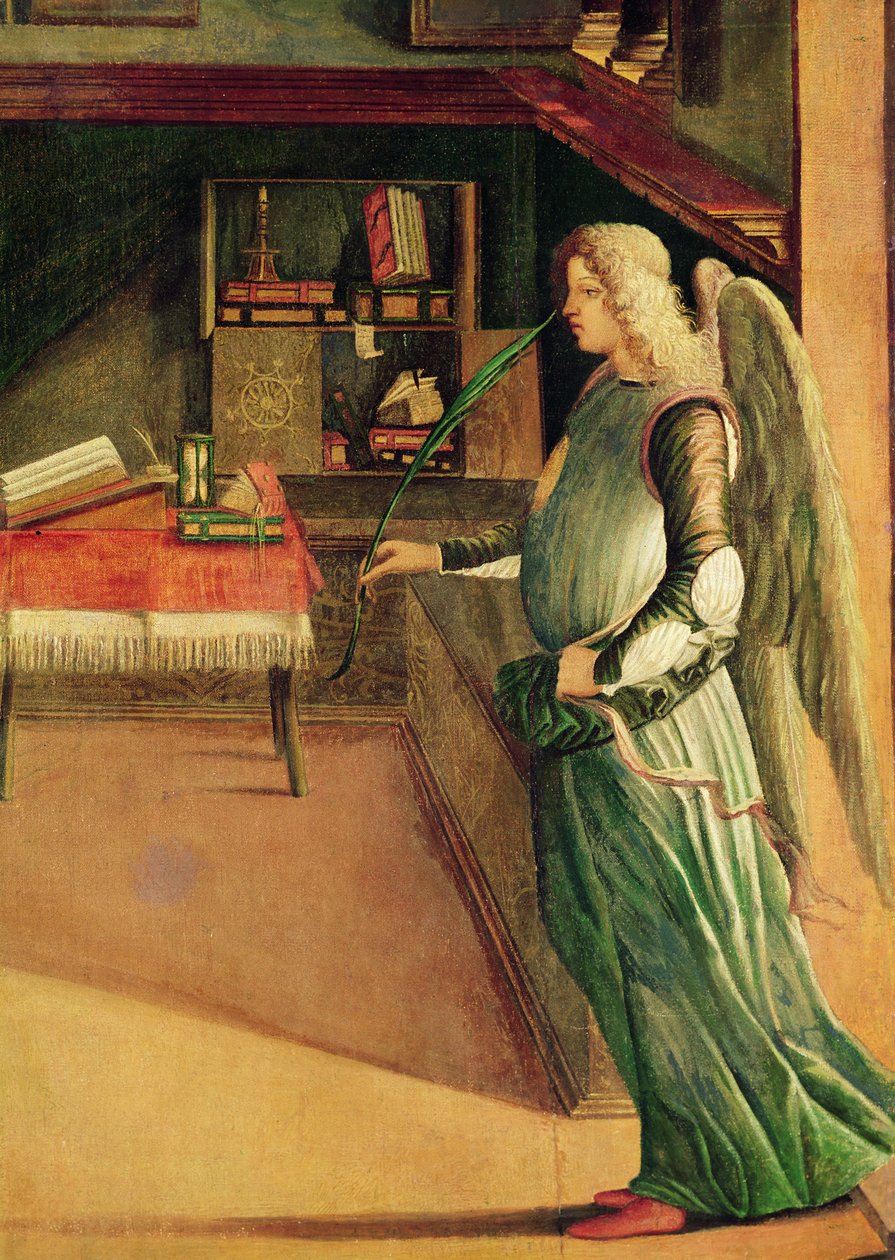 Detail anděla ze Snu sv. Voršily, kolem 1490-96 (detail 257437) od Vittore Carpaccio