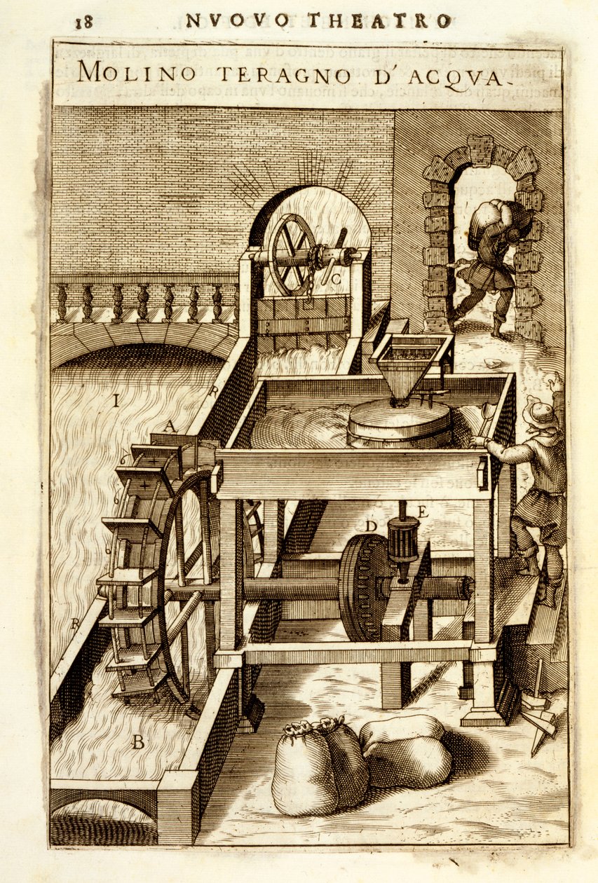 Vodní frézka, 1607 od Vittorio Zonca