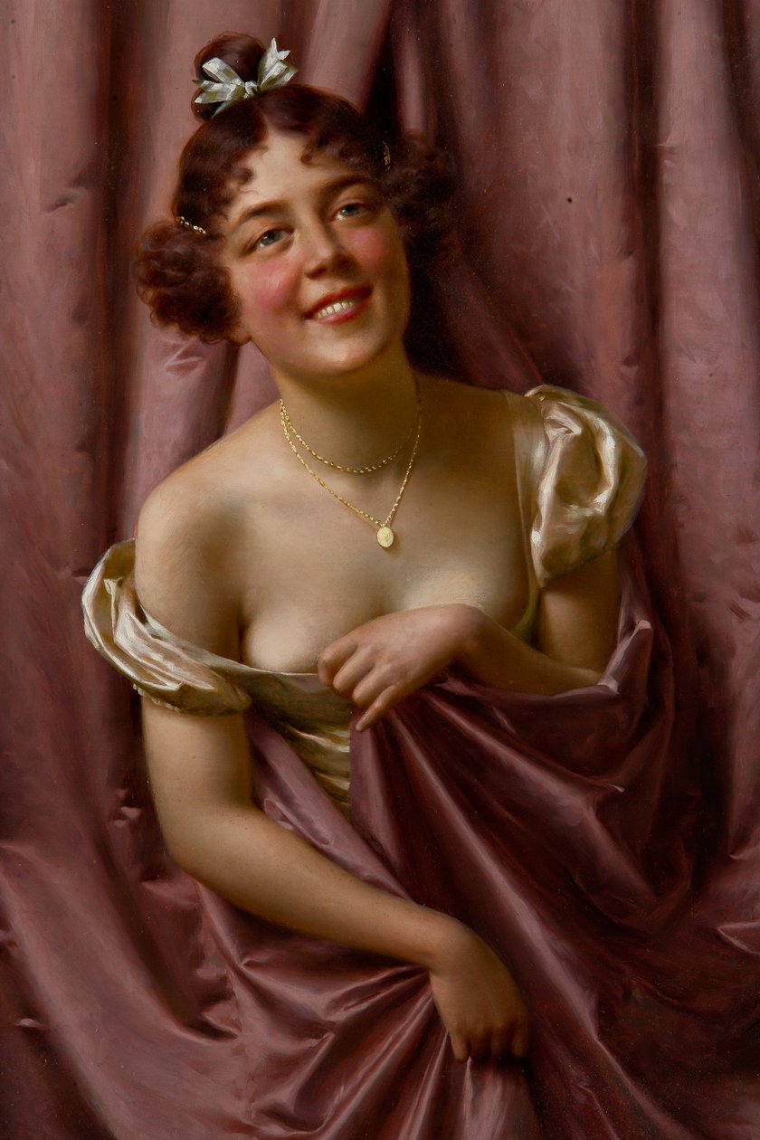 Dáma ve fialové (olej na plátně) od Vittorio Reggianini