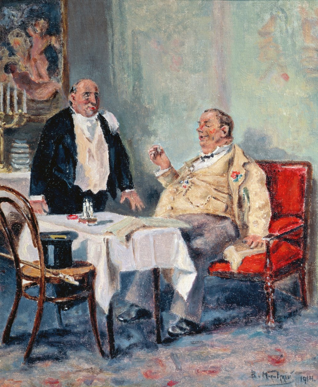 V restauraci, 1914 od Vladimir Egorovic Makovsky