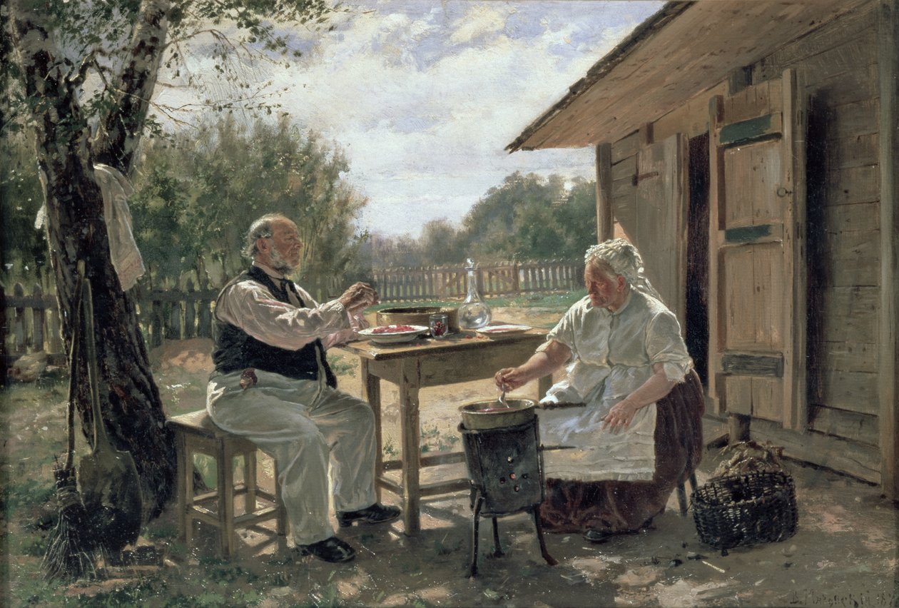 Výroba džemu, 1876 od Vladimir Egorovic Makovsky