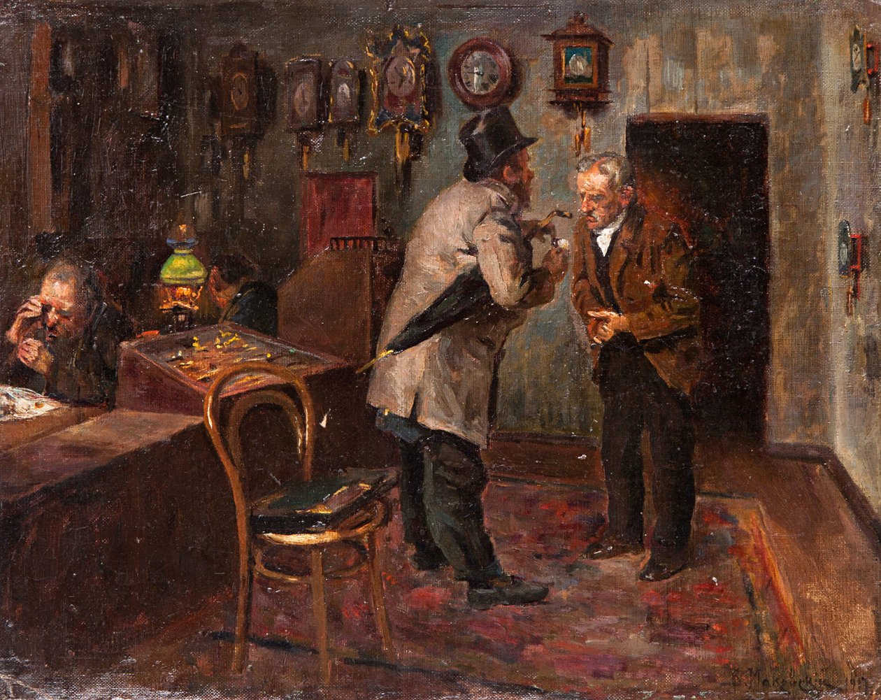 U klenotníků, 1917 od Vladimir Egorovic Makovsky