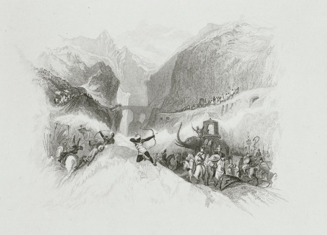 Hannibal (247-183 př. n. l.) Průjezd Alpami od W.R. Smith