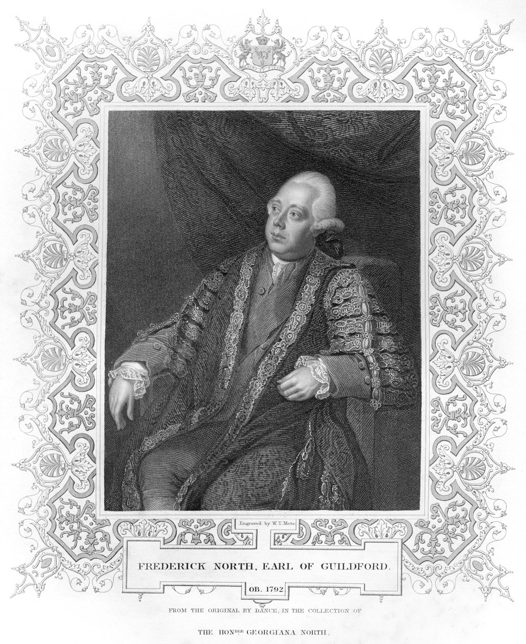 Portrét Fredericka Northa, hraběte z Guildfordu od W.T. Mote