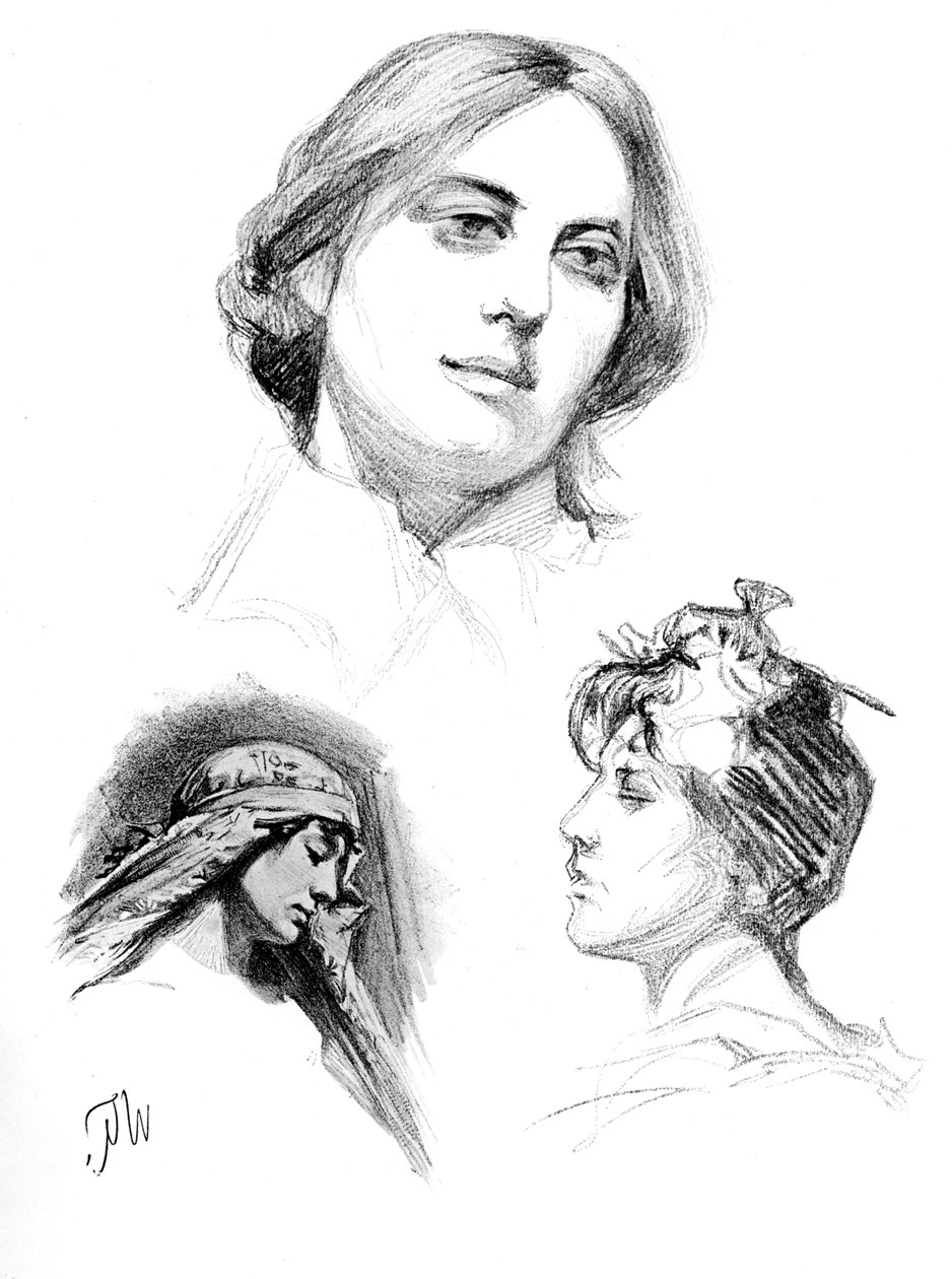 Tužkové studie tří žen, 1902-1903. od W. Gulzow