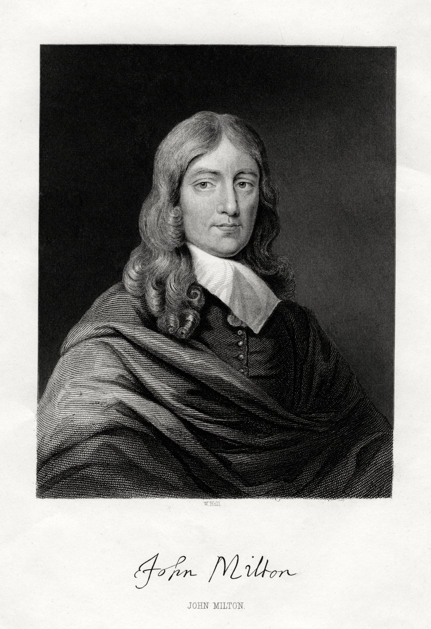 John Milton , anglický básník, 19. století od W. Holl