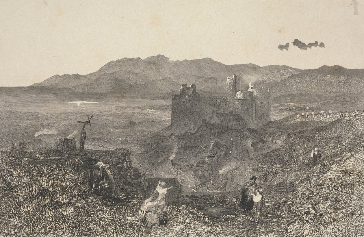 Hrad Harlech, Severní Wales od W. R. Smith