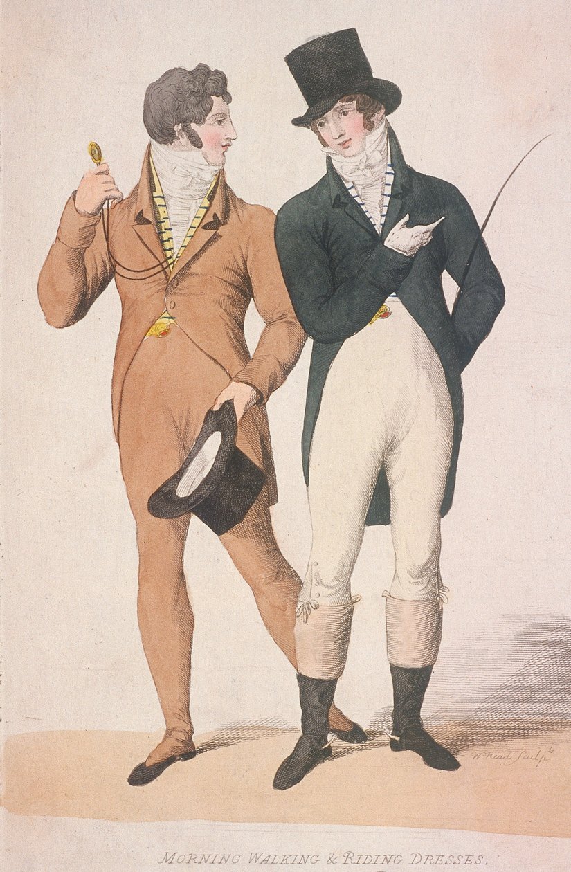 Ranní vycházkové a jezdecké šaty, c1810 od W Read