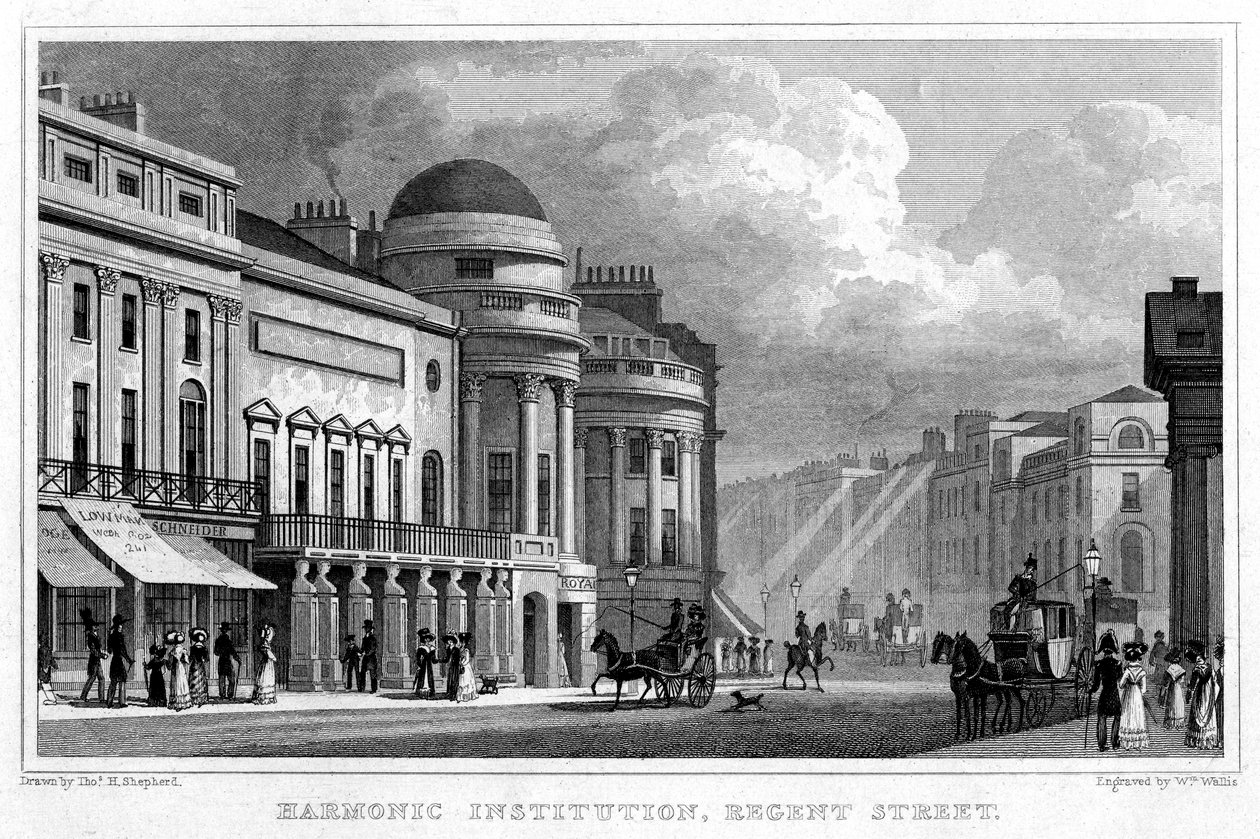 Harmonic Institution, Regent Street, 1828. od W. Wallis