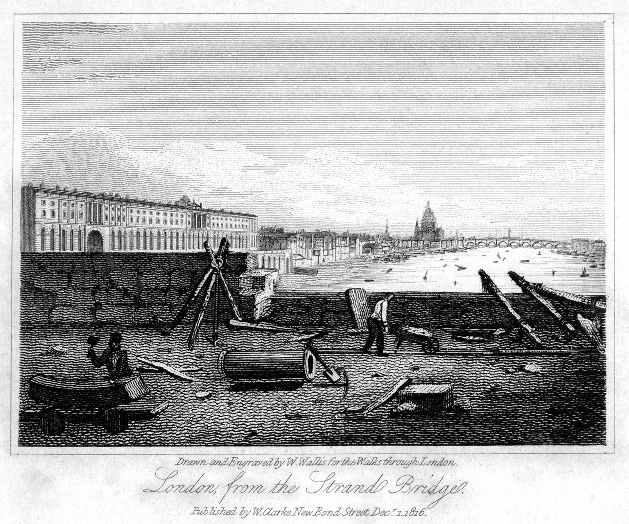 Londýn z Strand Bridge, 1816. od W. Wallis