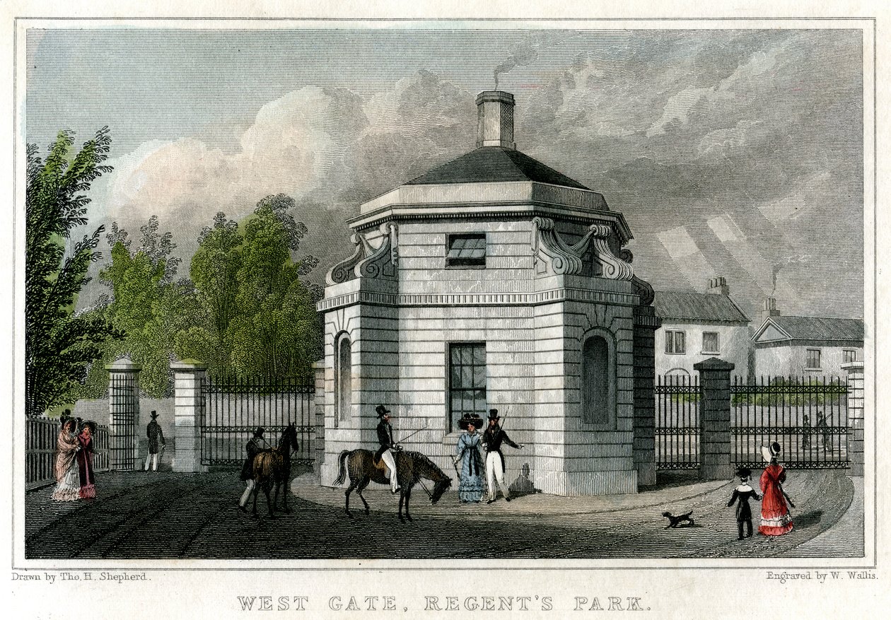 West Gate, Regents Park, Londýn, 19. století. od W. Wallis