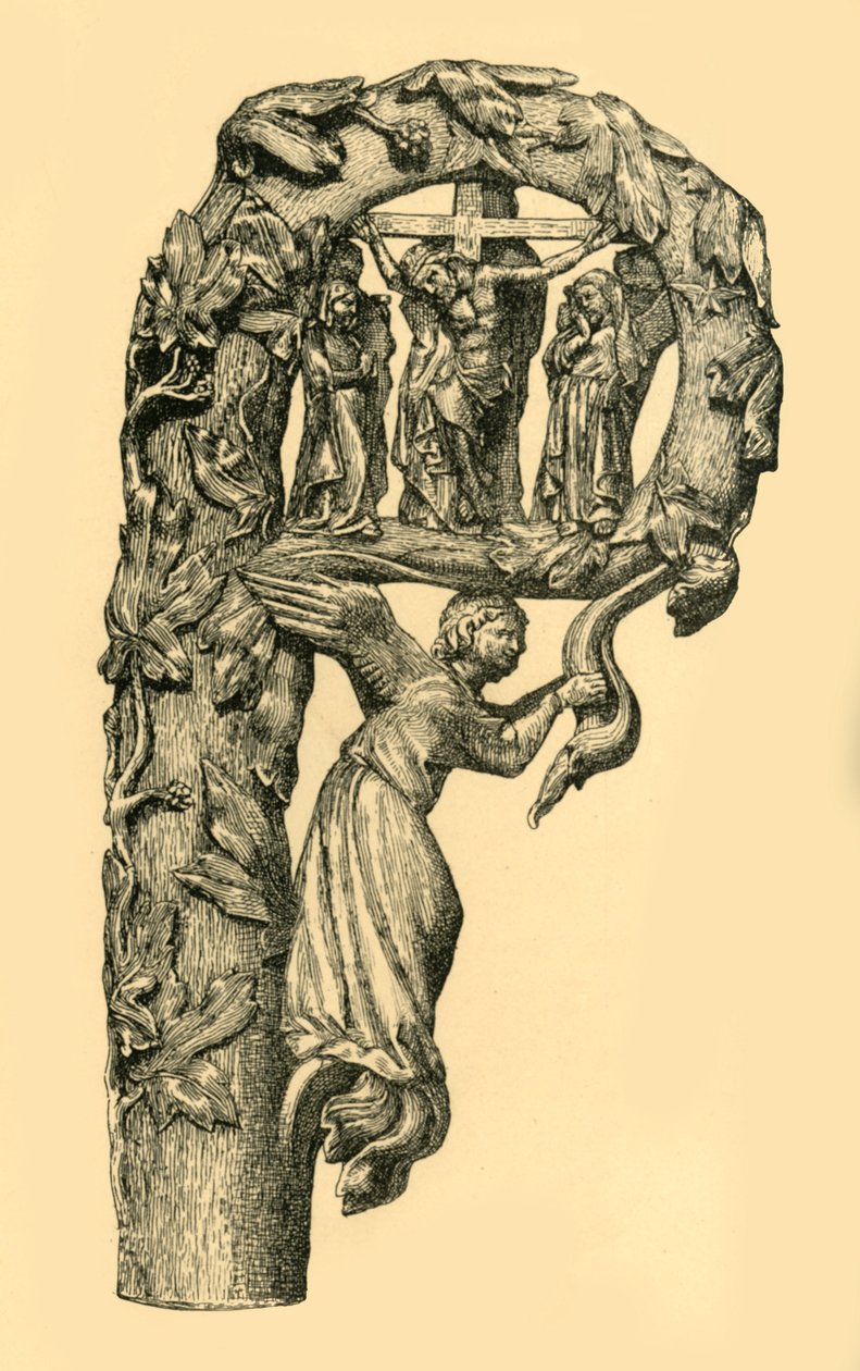 Scéna ukřižování, crozier, 1330-1340, 1881. od W. Wise
