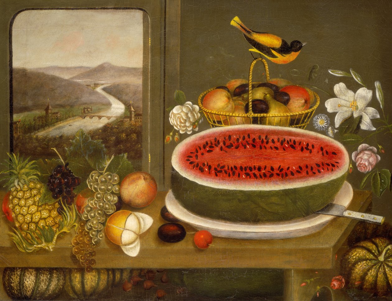 Fruit and Baltimore Oriole, 1858. od Wagguno
