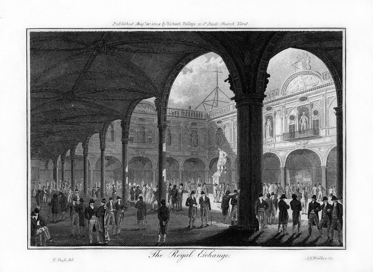 The Royal Exchange, Londýn, 1804. od Walker
