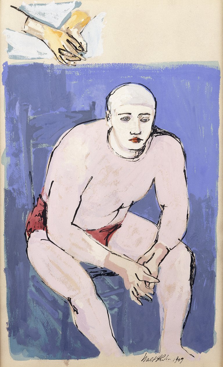 Sedící klaun od Walt Kuhn